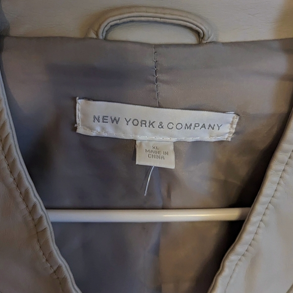 New York and Company Faux Leather Moto Jacket - Picture 3 of 3